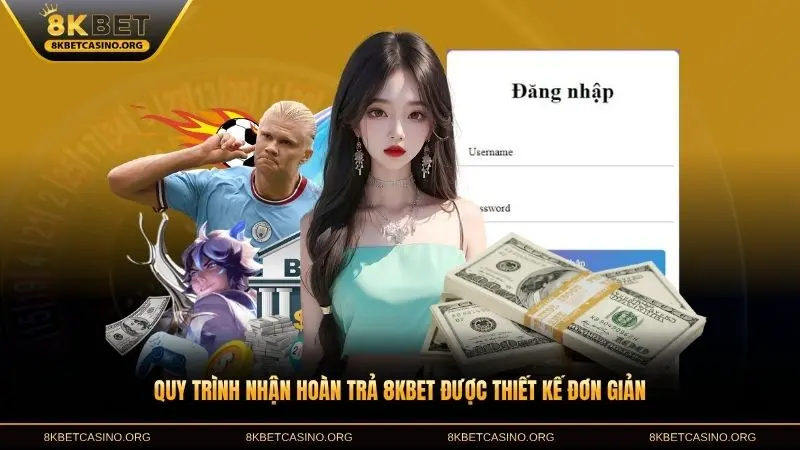 Quy trình nhận hoàn trả 8KBET được thiết kế đơn giản giúp thành viên dễ dàng thao tác